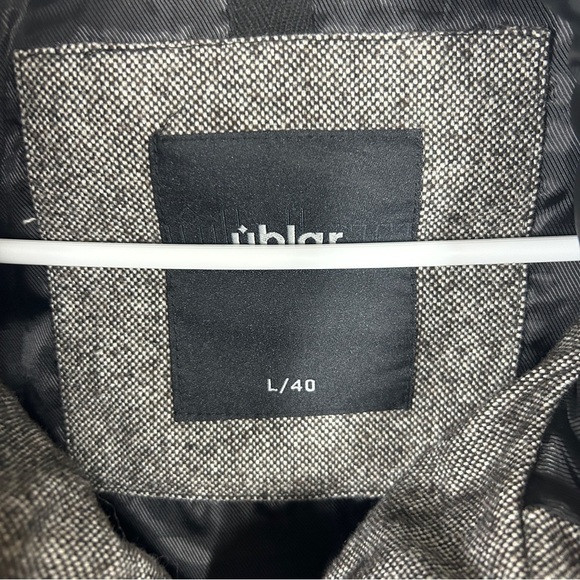 Ublar Wool Down Blend Gray Quilted Puffer Coat Large - Picture 8 of 9